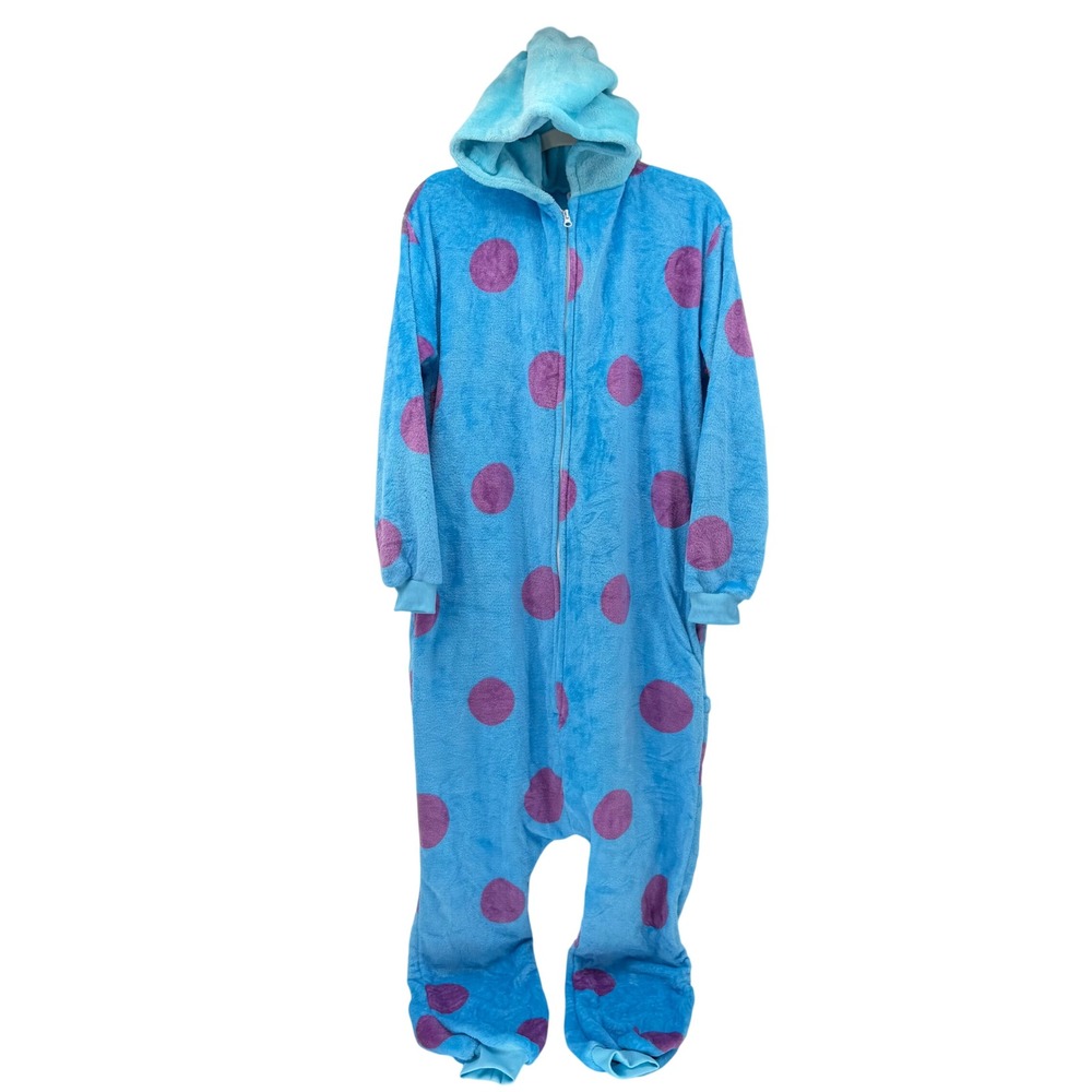 Sulley Monsters Inc Plush Hooded Union Suit Pajamas Costume Halloween L/XL